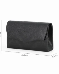 DIVAS - Pochette nera con patta ondulata