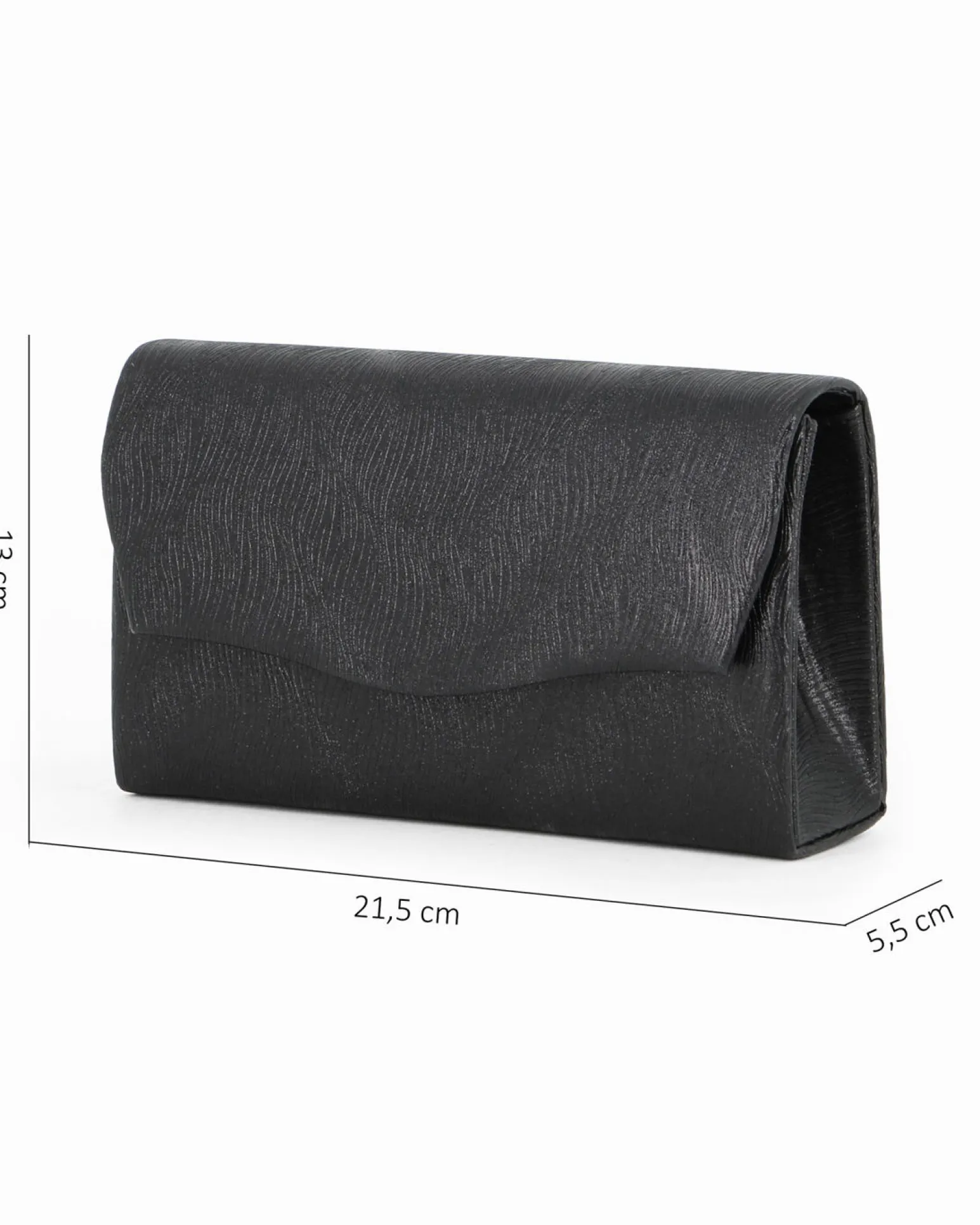 DIVAS - Pochette nera con patta ondulata