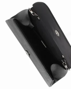 DIVAS - Pochette nera con patta e macinco gioiello