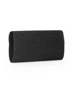 DIVAS - Pochette nera con patta e dettaglio di strass