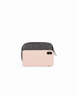 DIVAS - Pochette nera con strass e catenina tracolla removibile