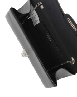 DIVAS - Pochette nera con strass sulla patta e chiusura girello