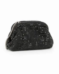 DIVAS - Pochette nera di strass