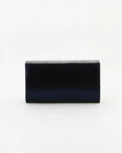 DIVAS - Pochette orizzontale blu con strass sulla patta