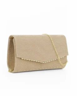 DIVAS - Pochette oro in lurex con bordino patta a ondine