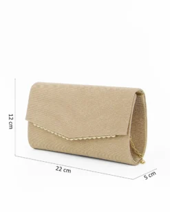 DIVAS - Pochette oro in lurex con bordino patta a ondine