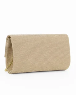 DIVAS - Pochette oro in lurex con bordino patta a ondine