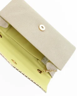 DIVAS - Pochette oro in lurex con bordino patta a ondine