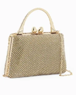 DIVAS - Pochette oro tutta strass con un manico