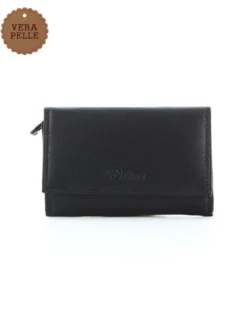 DIVAS - Portafoglio nero in VERA PELLE con patta
