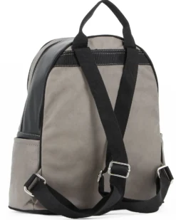 DIVAS - Zaino grigio in VERA PELLE con tasca frontale, MADE IN ITALY