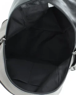 DIVAS - Zaino grigio in VERA PELLE con tasca frontale, MADE IN ITALY