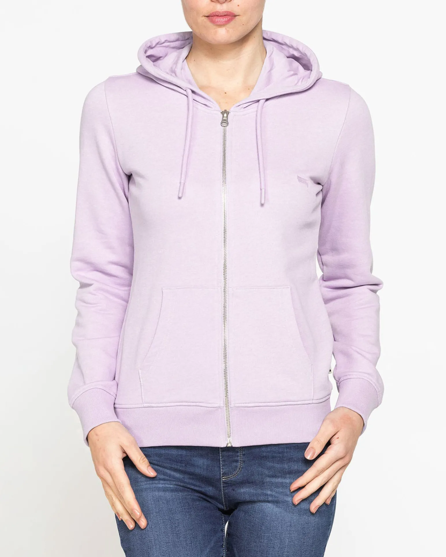 DONNA FELPA CON ZIP E CAPPUCCIO