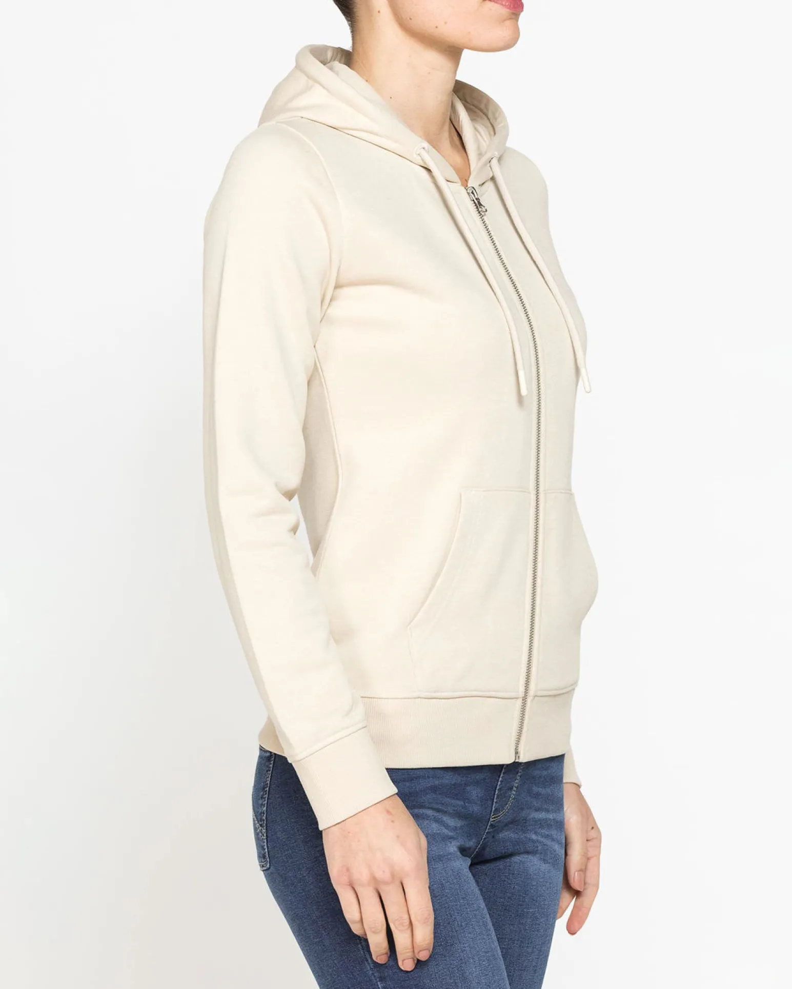 DONNA FELPA CON ZIP E CAPPUCCIO