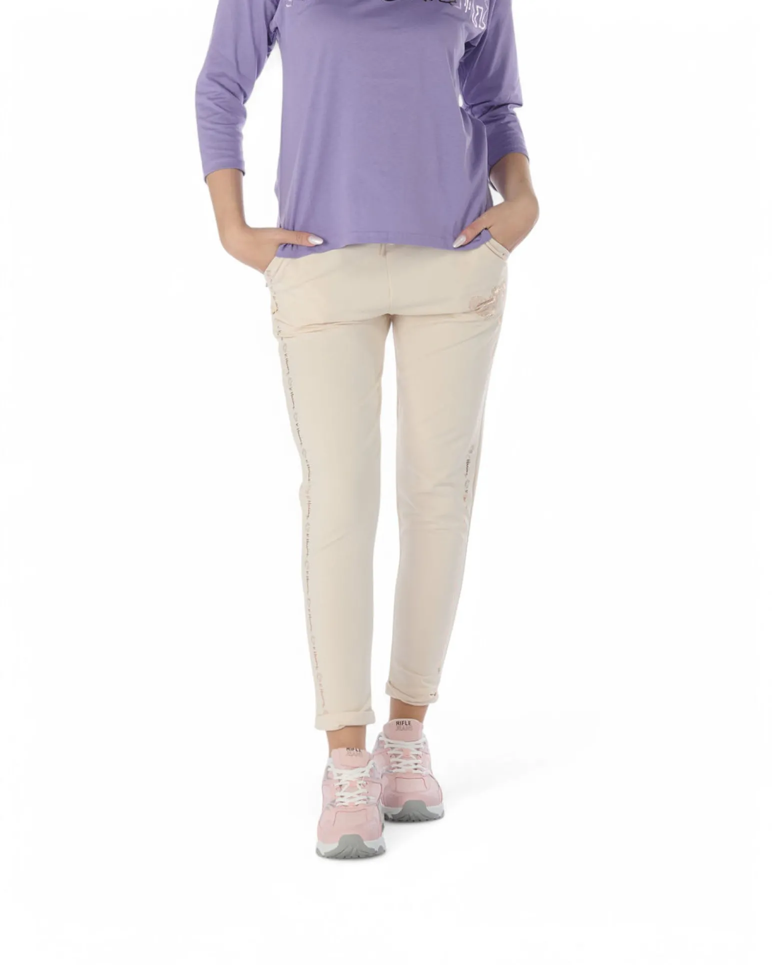 DONNA PANTALONE CON RISVOLTI