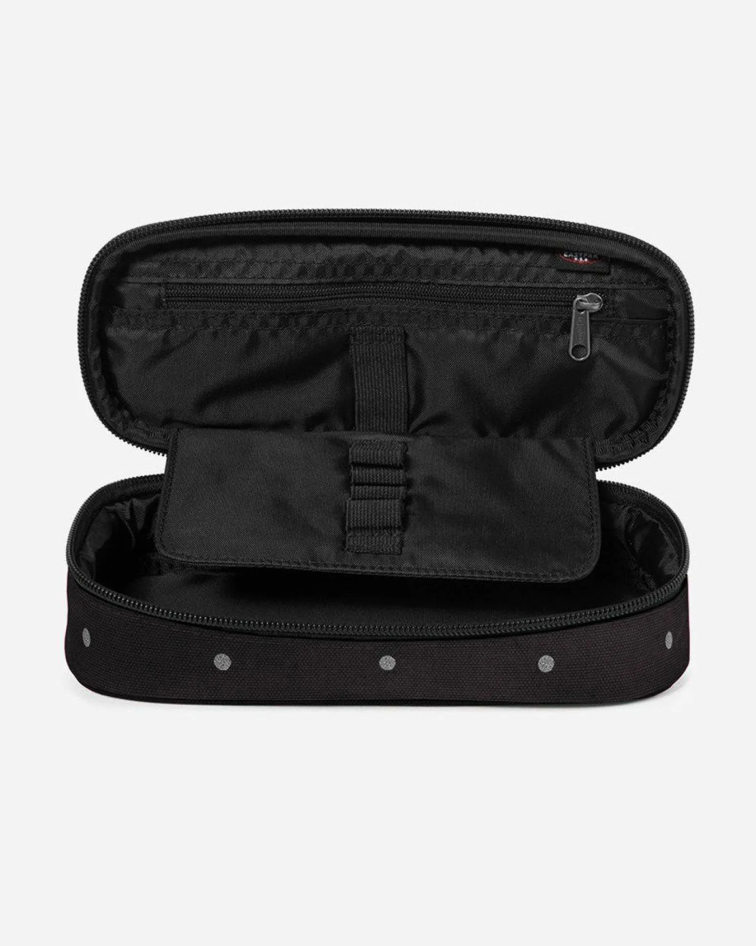 EASTPACK - ASTUCCIO OVAL SINGLE NERO A POIS SILVER, EK000717_6W31