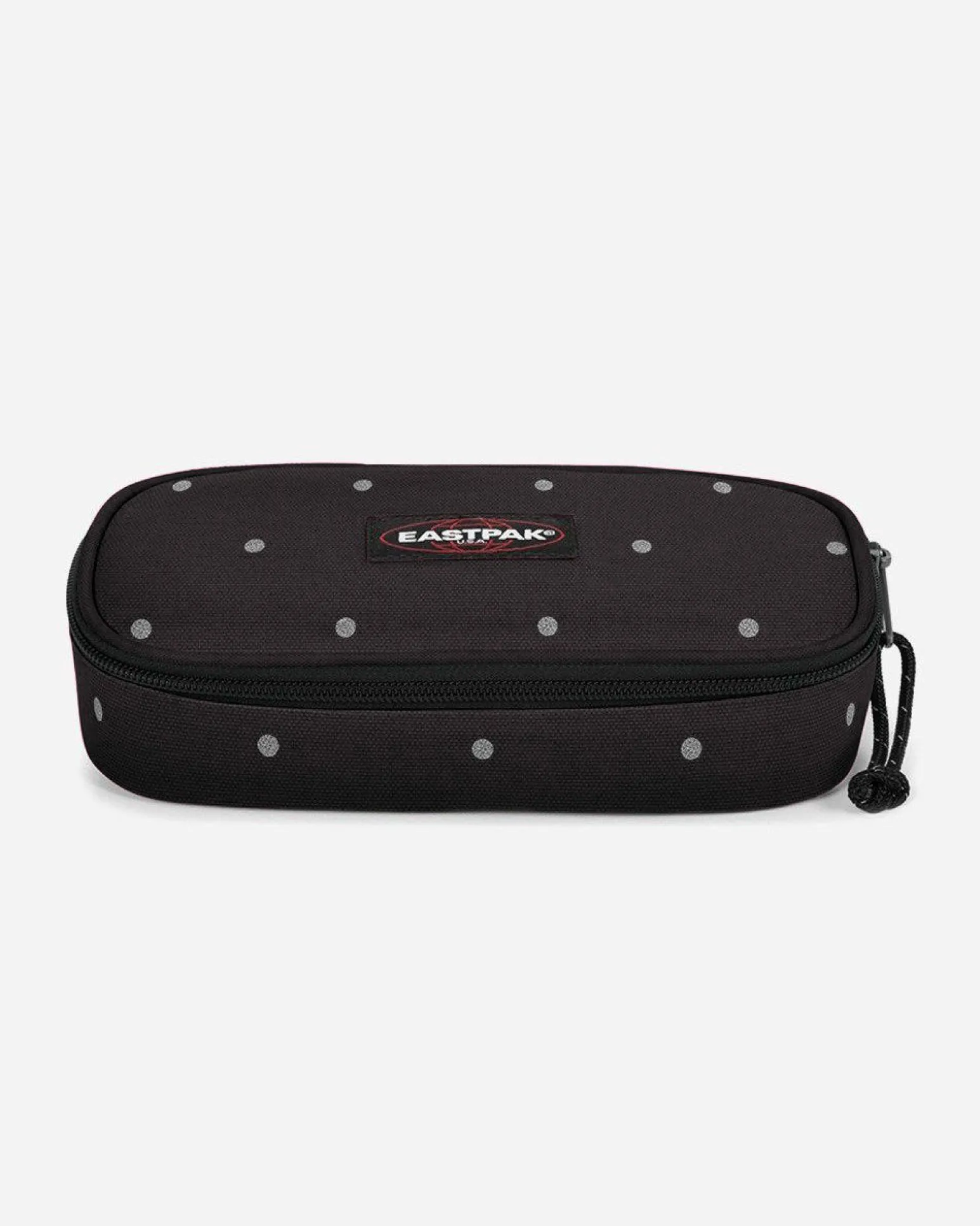 EASTPACK - ASTUCCIO OVAL SINGLE NERO A POIS SILVER, EK000717_6W31