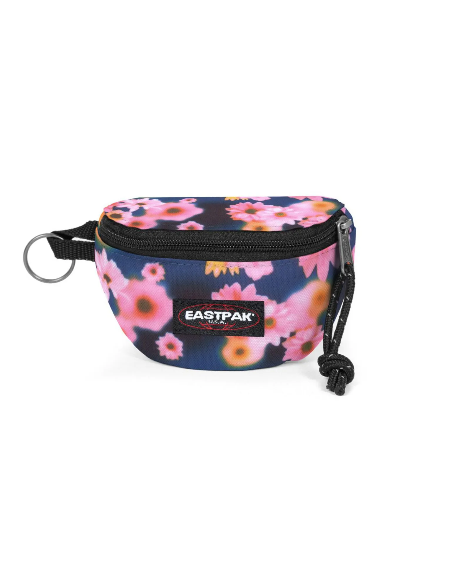 EASTPAK - Portachiavi mini marsupio SPRINGER blu stampa fiori