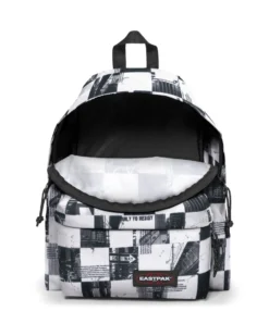 EASTPAK - Zaino PADDED PAK'R a quadri grigio e bianco con tasca frontale