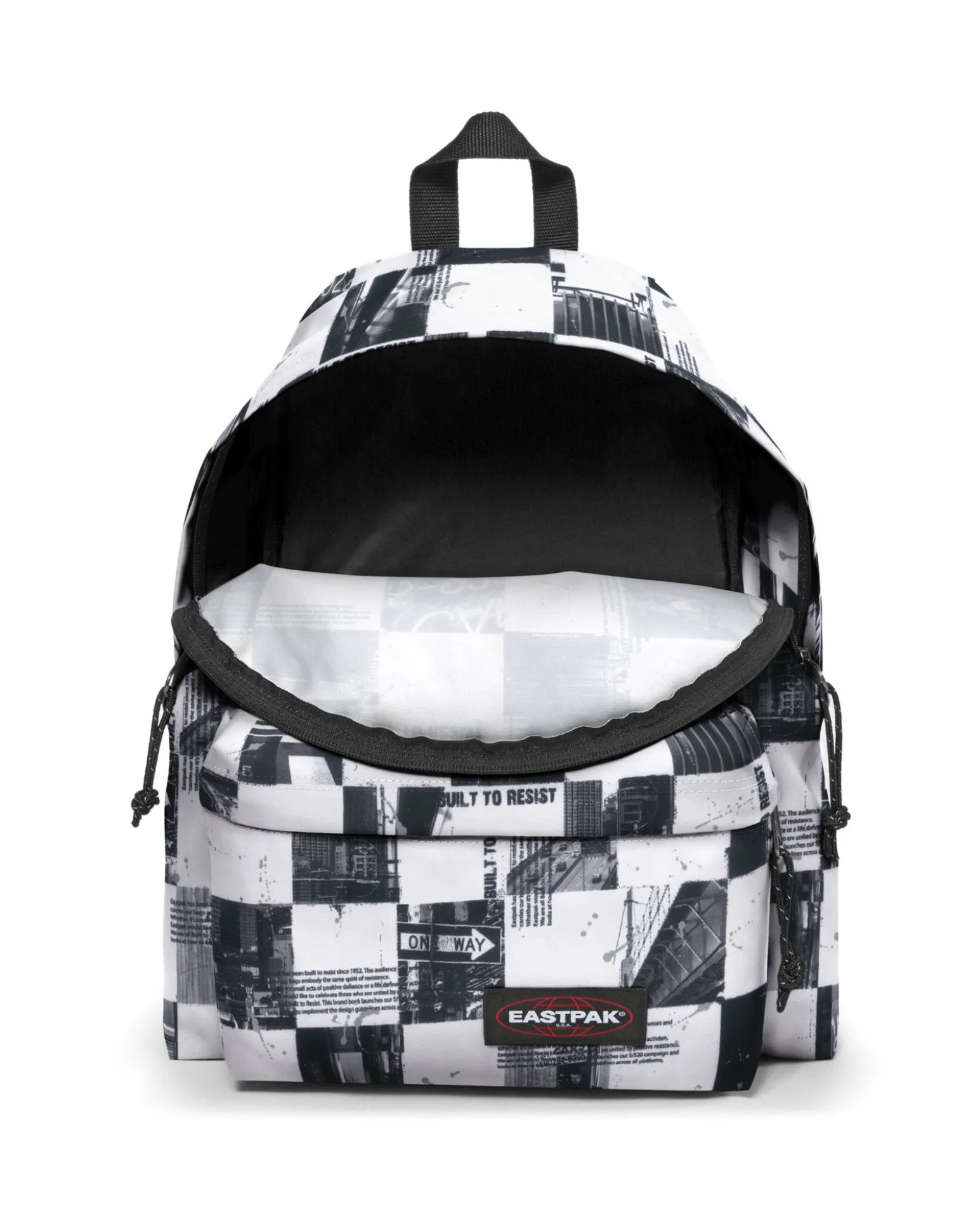 EASTPAK - Zaino PADDED PAK'R a quadri grigio e bianco con tasca frontale