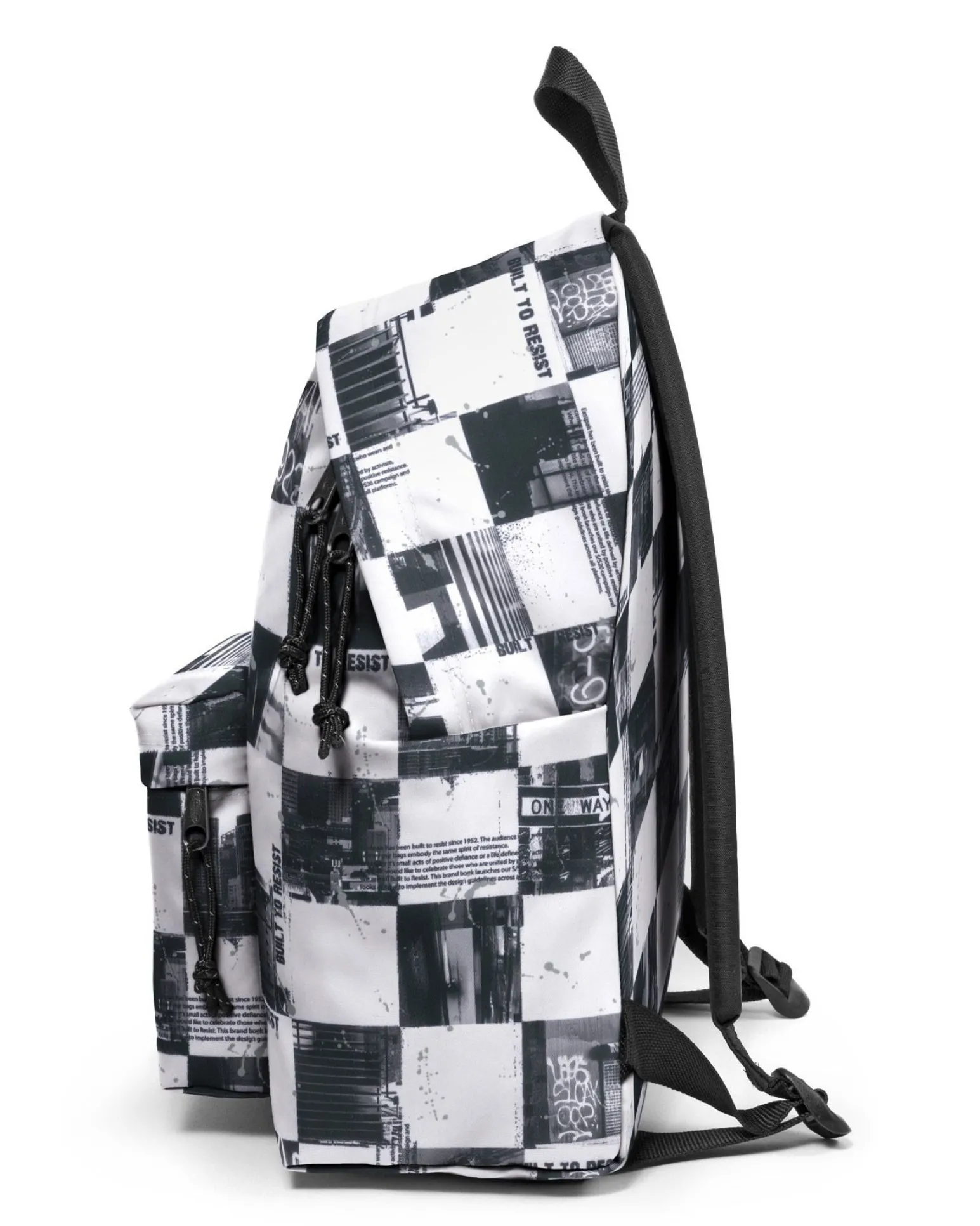 EASTPAK - Zaino PADDED PAK'R a quadri grigio e bianco con tasca frontale