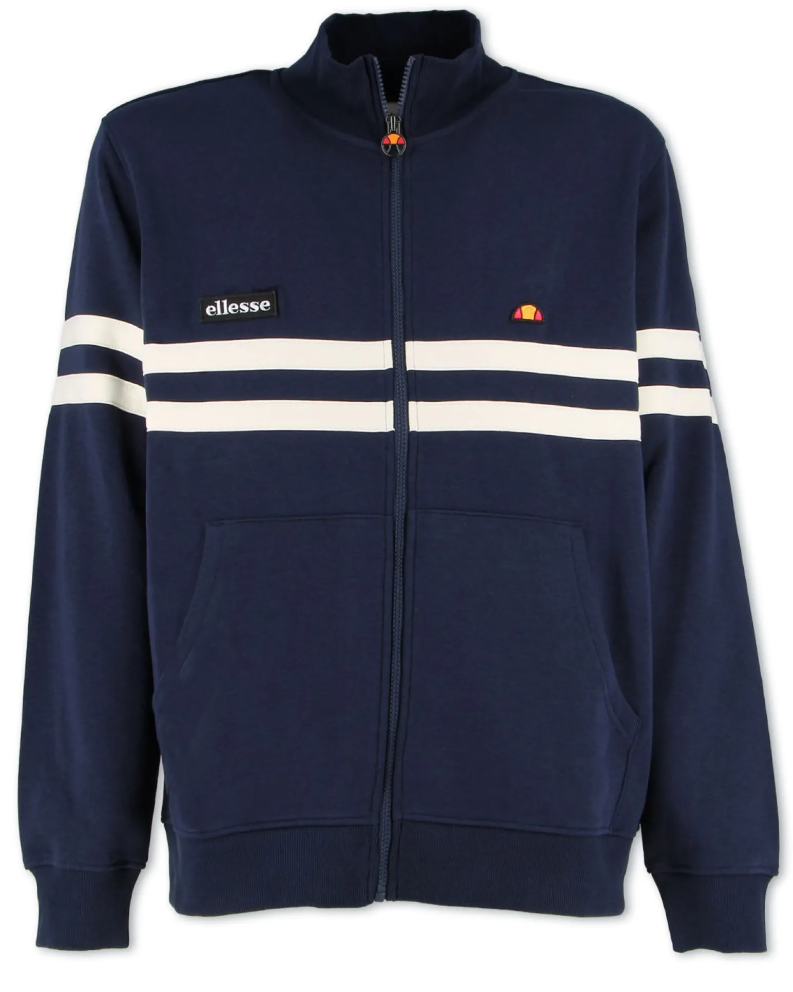 ELLESSE -PILE UOMO FULL ZIP BLU CON BANDE BIANCHE - EHM267W25_858