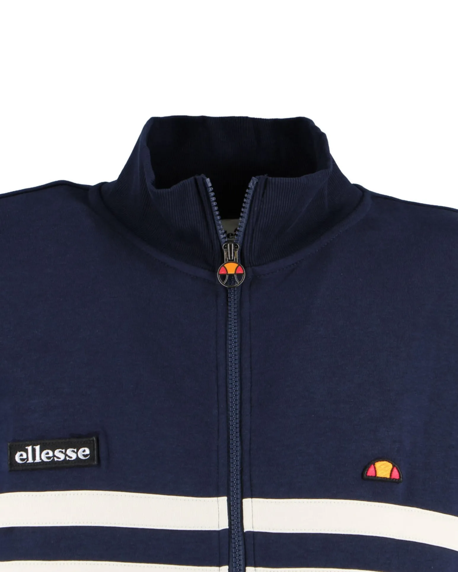 ELLESSE -PILE UOMO FULL ZIP BLU CON BANDE BIANCHE - EHM267W25_858