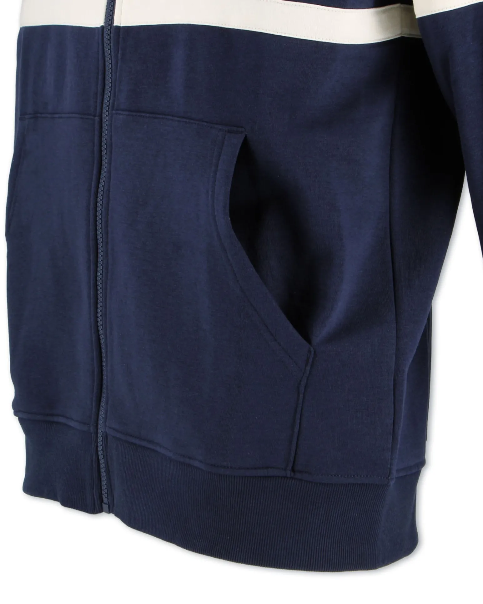 ELLESSE -PILE UOMO FULL ZIP BLU CON BANDE BIANCHE - EHM267W25_858