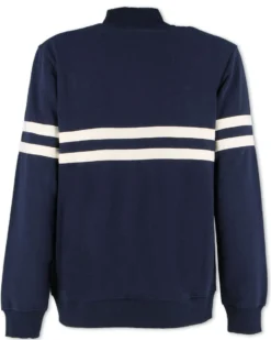 ELLESSE -PILE UOMO FULL ZIP BLU CON BANDE BIANCHE - EHM267W25_858