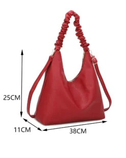 ENRICO COVERI - Borsa sacca rossa con manico arricciato, tracolla removibile