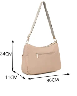 ENRICO COVERI - Borsa taupe multitasche con manico regolabile
