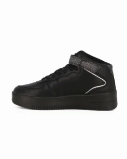 ENRICO COVERI SPORTSWEAR - Sneakers nera alta con strappo e patch posteriore glitterati