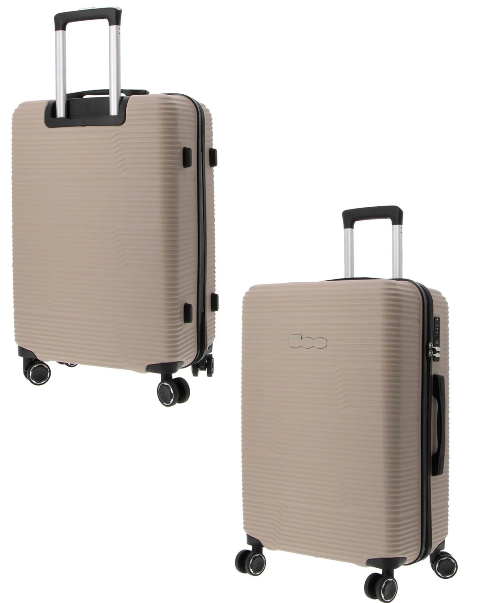 FIAT 500 - TROLLEY CHAMPAGNE IN ABS 4 RUOTE CON COMBINAZIONE TSA