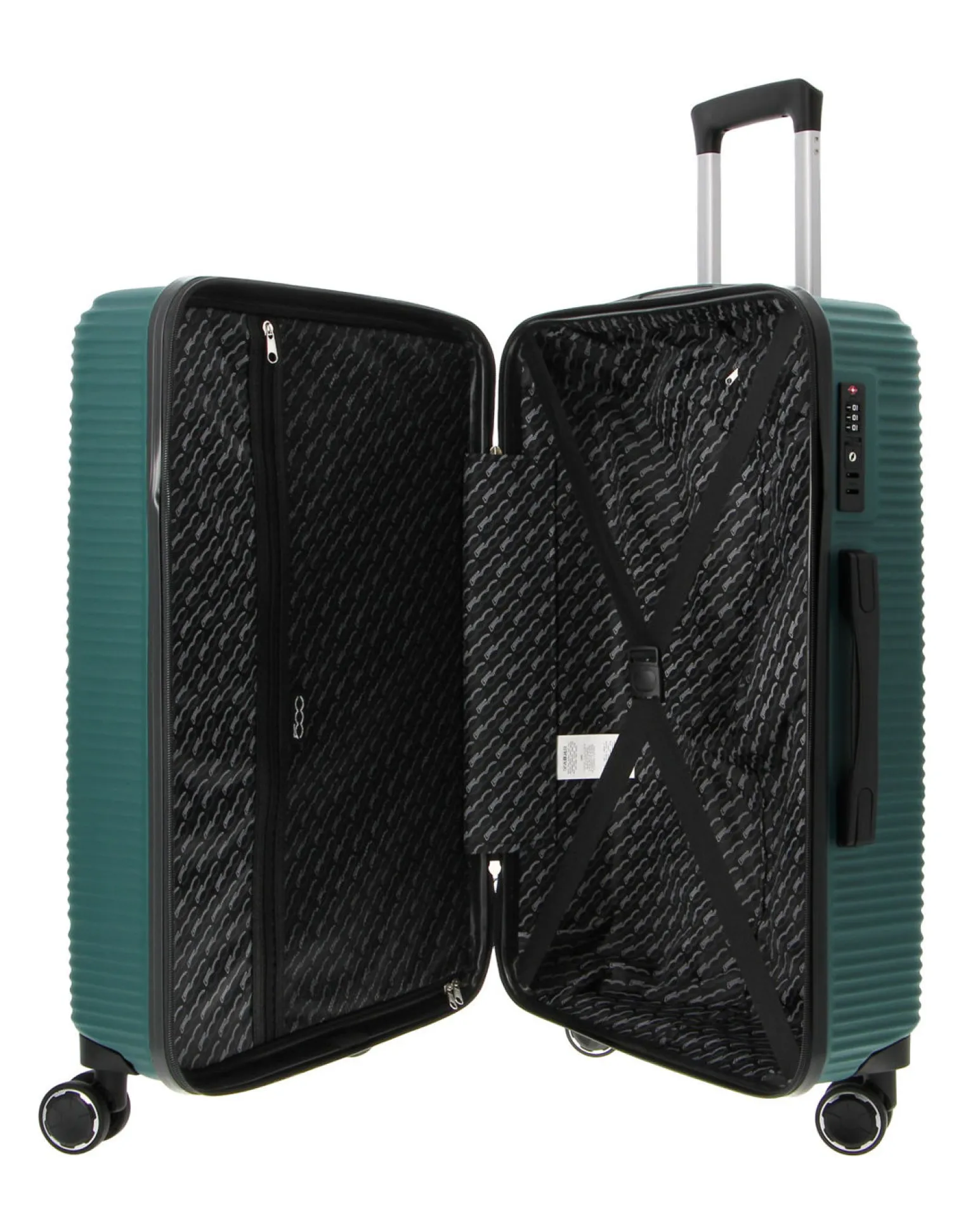 FIAT 500 - TROLLEY VERDONE IN ABS 4 RUOTE CON COMBINAZIONE TSA