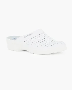 FLY FLOT - Ciabatta sanitaria blu in VERA PELLE da donna - MADE IN ITALY
