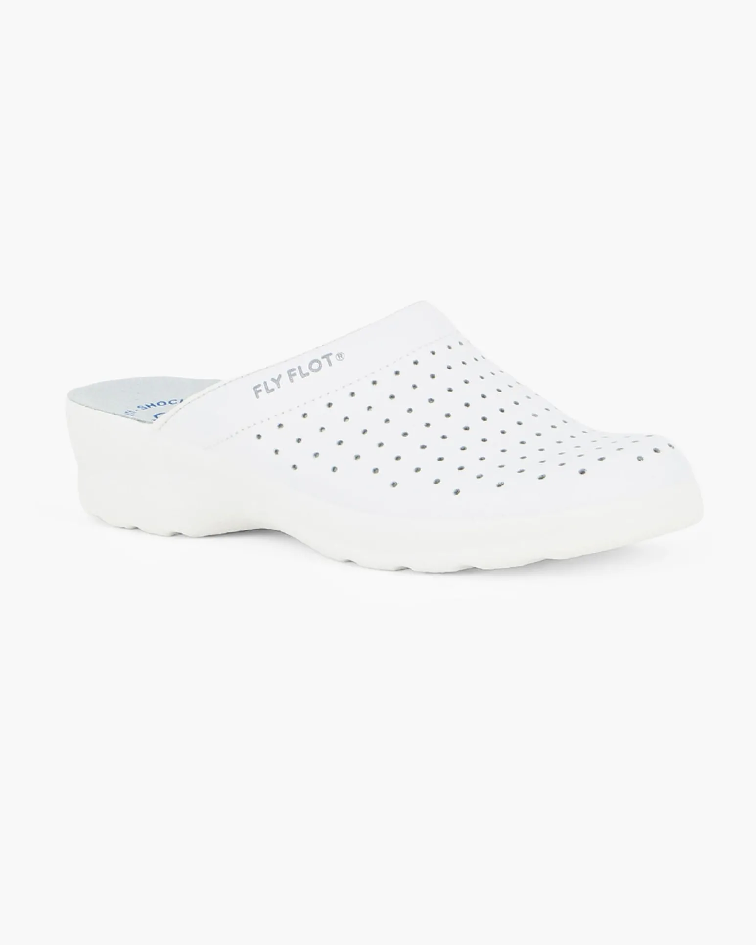 FLY FLOT - Ciabatta sanitaria blu in VERA PELLE da donna - MADE IN ITALY