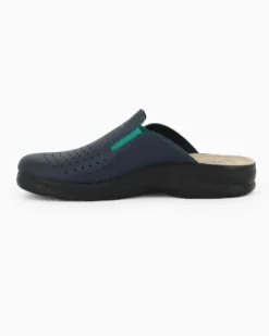FLY FLOT - Ciabatta sanitaria blu in VERA PELLE da uomo - MADE IN ITALY