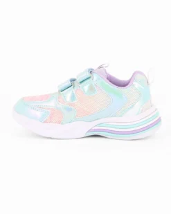 FROZEN - Sneakers celeste da bambina con luci e strappi, numerata 24/30