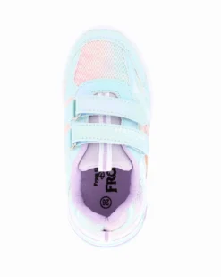 FROZEN - Sneakers celeste da bambina con luci e strappi, numerata 24/30
