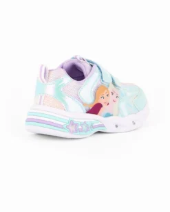 FROZEN - Sneakers celeste da bambina con luci e strappi, numerata 24/30