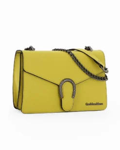 GIANMARCI VENTURI - Borsa tracolla lime con fibbia sulla patta