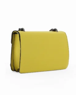 GIANMARCI VENTURI - Borsa tracolla lime con fibbia sulla patta