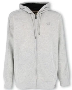 GIANMARCO VENTURI - Felpa con cappuccio grigio da uomo full zip
