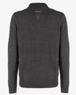 GIANMARCO VENTURI - Maglione mezza zip antracite da uomo