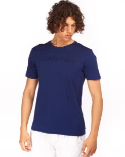 GIANMARCO VENTURI - Tshirt manica corta blu da uomo