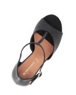 GLOBODANCE - Scarpa da ballo nera con sottopiede in VERA PELLE memory foam, tacco 9CM