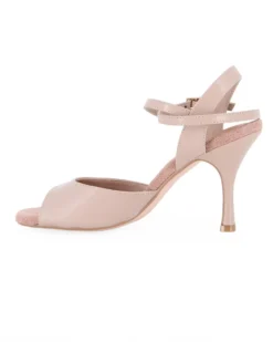 GLOBODANCE - Scarpa da ballo nude con sottopiede in VERA PELLE memory foam, tacco 9CM