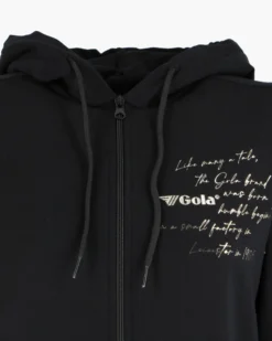 GOLA - FELPA CON CAPPUCCIO FULL ZIP NERA DA DONNA