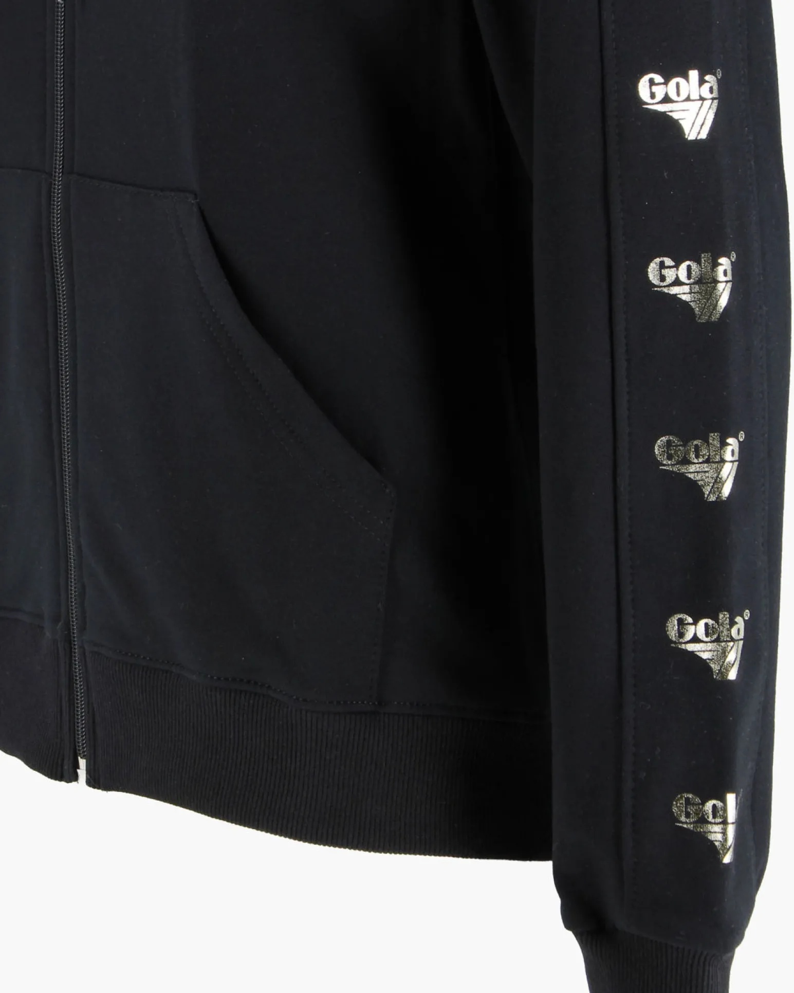 GOLA - FELPA CON CAPPUCCIO FULL ZIP NERA DA DONNA
