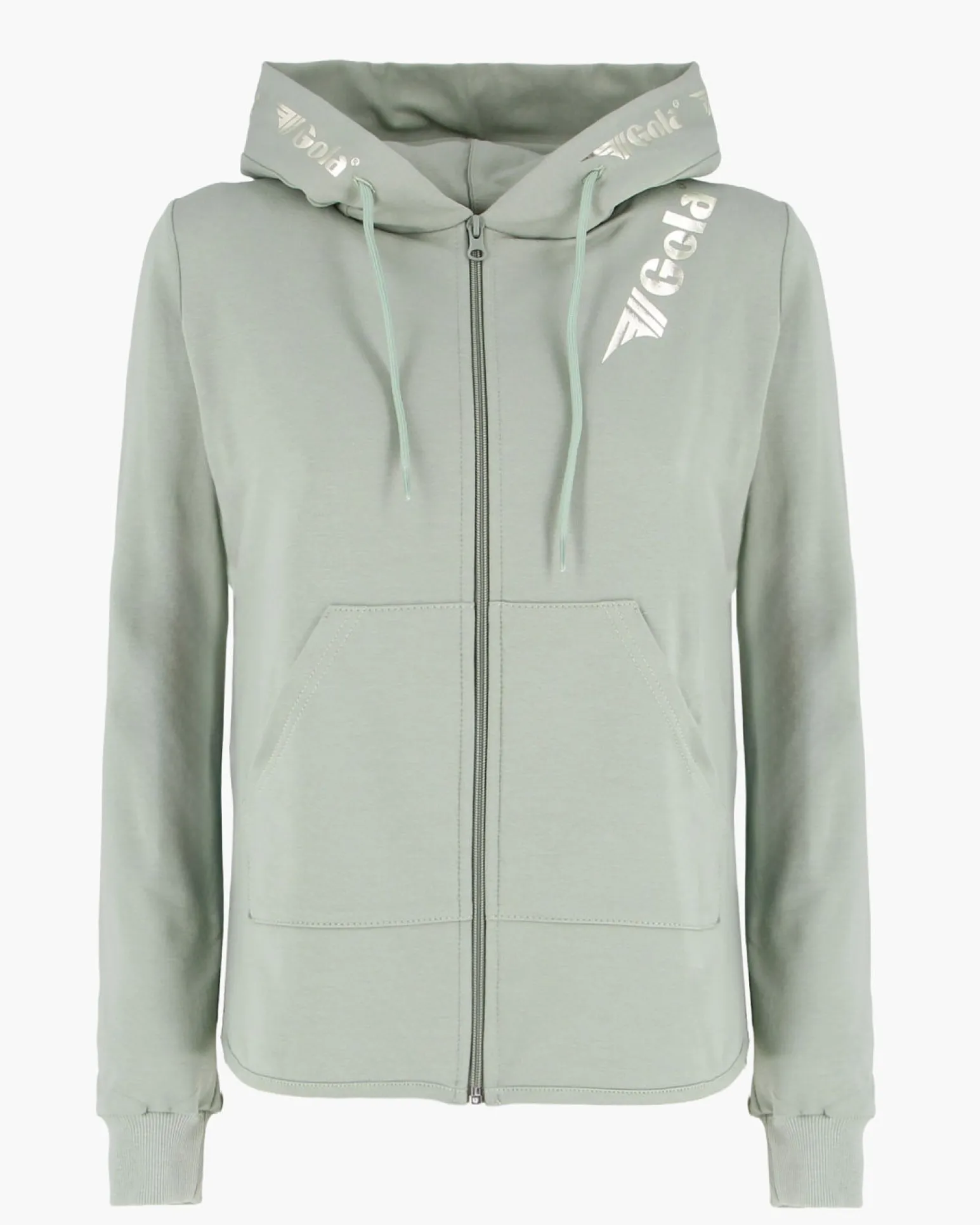 GOLA - FELPA CON CAPPUCCIO FULL ZIP VERDE CHIARO DA DONNA